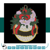Christmas Ornament Embroidery Design Pack – 4 Elegant Patterns - FineryEmbroidery